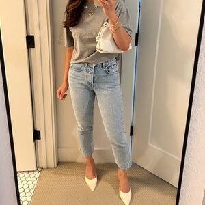 GRLFRND Light Wash Ankle Jeans